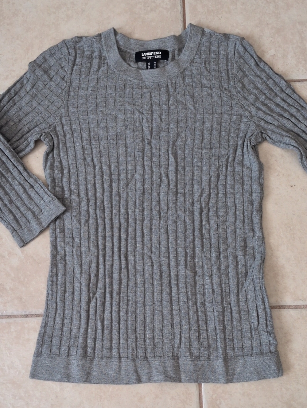 Lands End Outfitters Gray 3/4 Sleeve Sweater Size XS